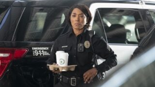 Athena brings coffee to work on 9-1-1 Season 8 Episode 7.