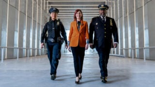 Carra Patterson as kaya Blanke, Carrie Preston as Elsbeth Tascioni, and Wendell Pierce as Captain Wagner