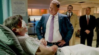 Mayor Chase visits an injured cop in the hospital on Blue Bloods Season 14 Epiaode 15