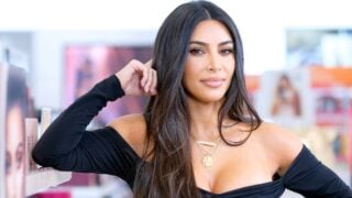 Kim Kardashian attends KKW Beauty launch at ULTA Beauty on October 24, 2019 in New York City.