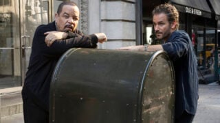 Bruno and Fin check out a mailbox on Law & Order: SVU Season 26 Episode 5