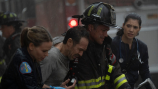 Lead Photo Chicago Fire 13x06. Violet, Severide, and Novak help a patient.